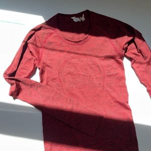 LuluLemon Red Swiftly Long Sleeve Shirt